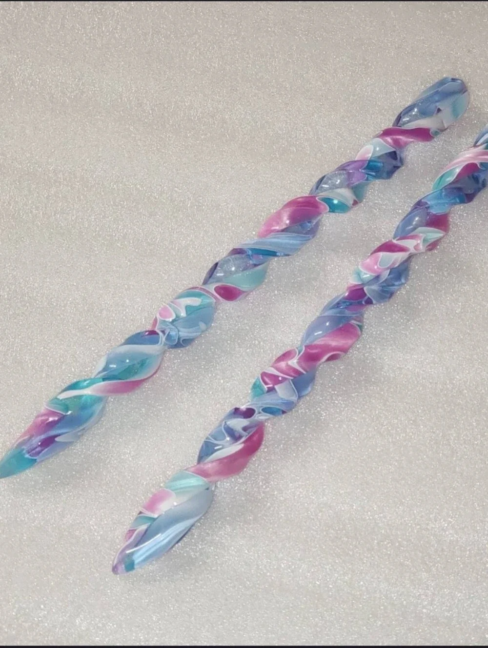 Acrylic Twist Hair Sticks 7 1/4